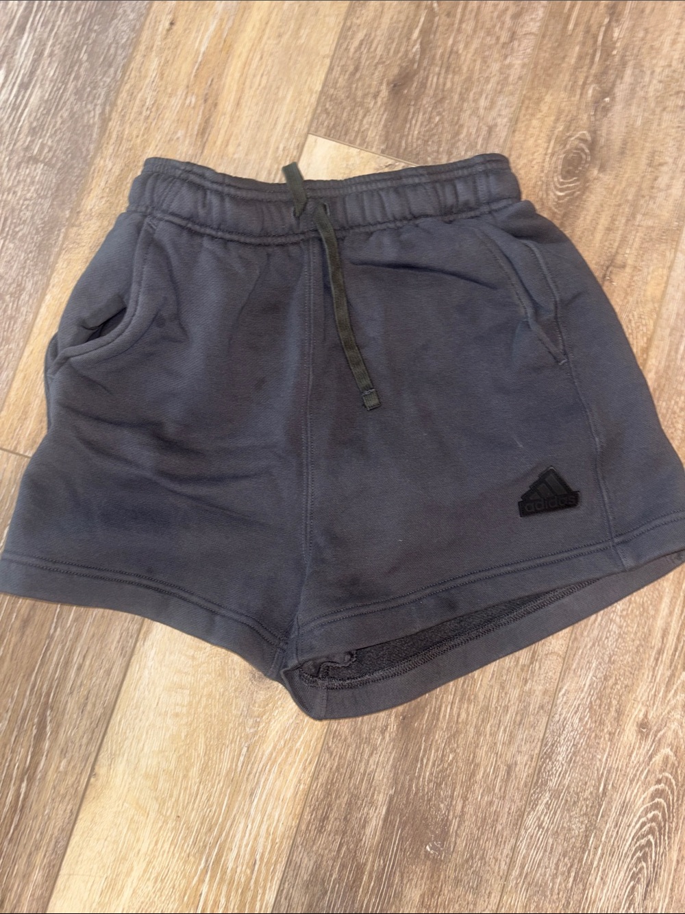 adidas Dark Gray Logo Casual Athletic Shorts
